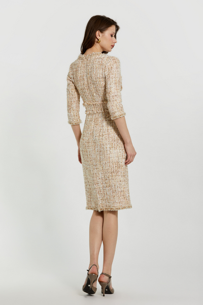 20809-Tweed Midi Dress-Blush