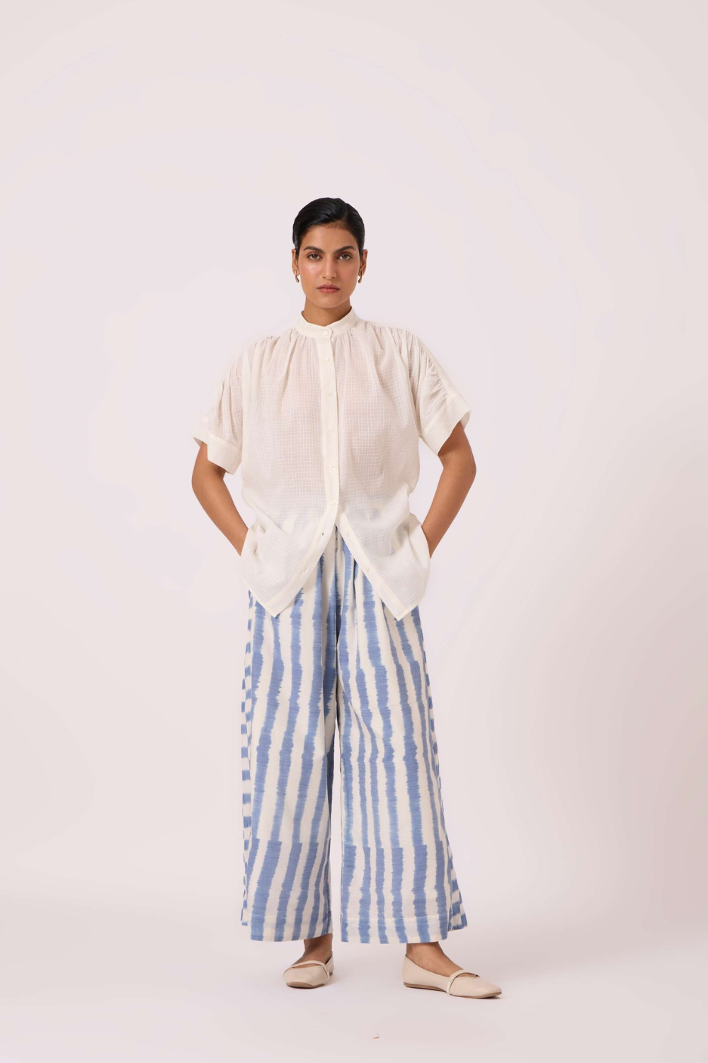 Ivan Blue Striped Ikat Pants
