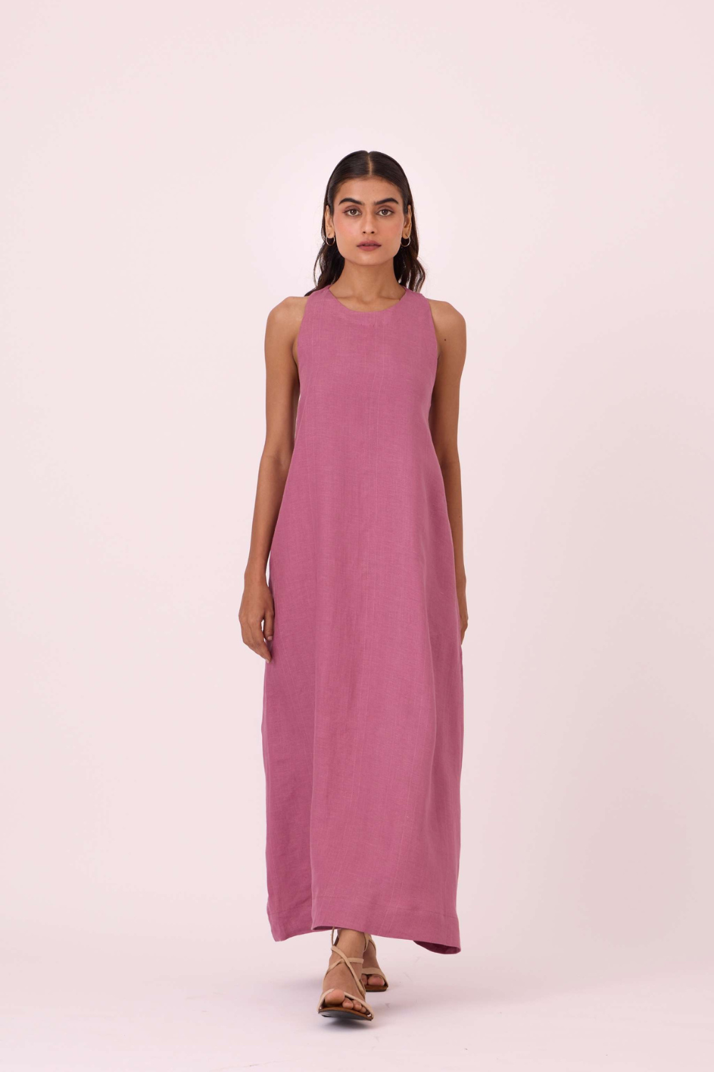 Amaran Lilac Linen Maxi Dress