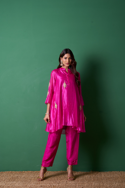 Paradise Kurta Set - Pink with Dupatta