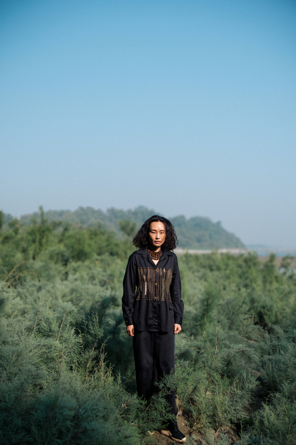 Upcycled Hunza Shirt - Black Green
