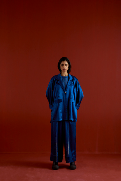 WIDE SLEEVE JACKET CO-ORD-ELECTRIC BLUE