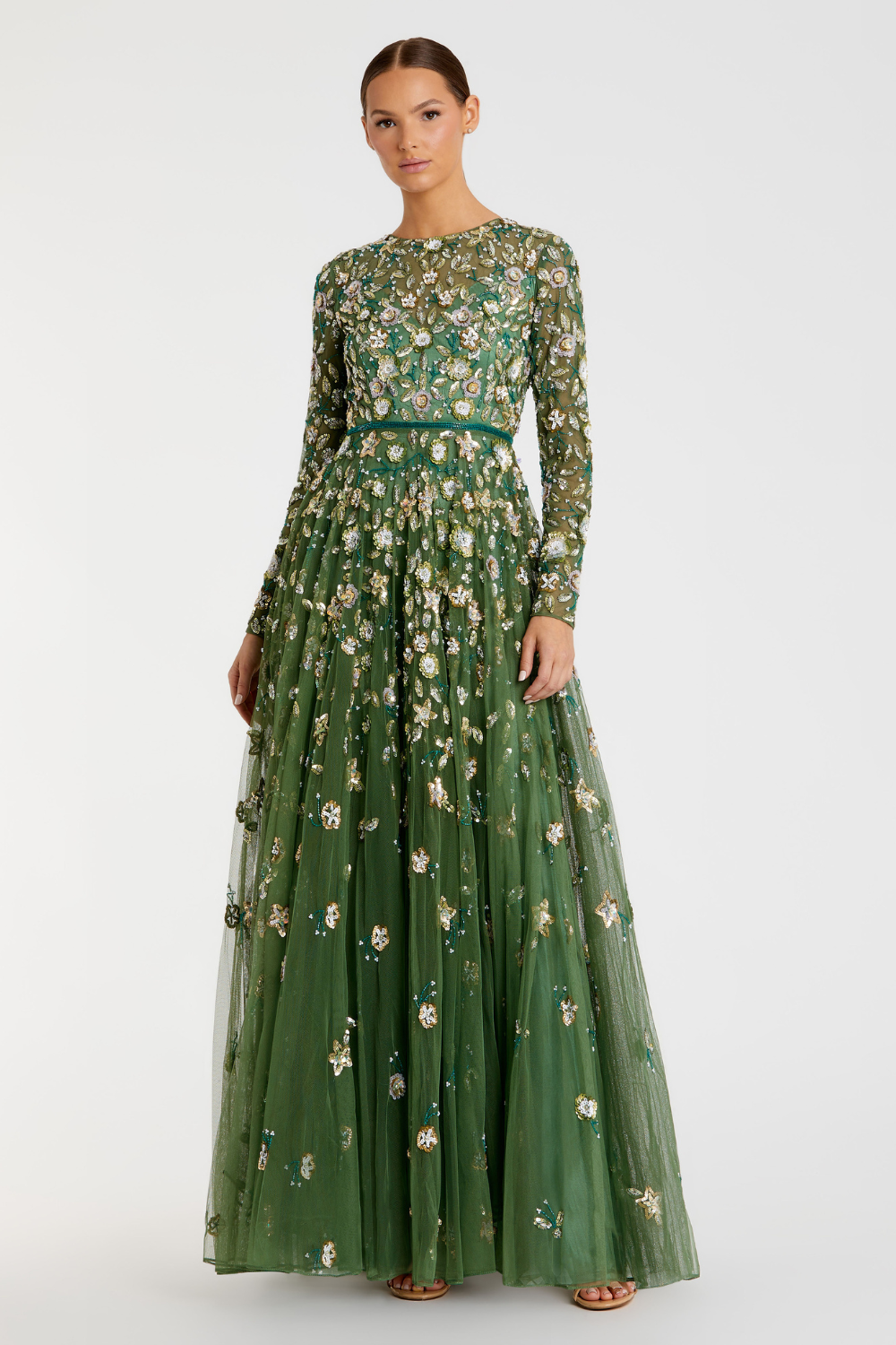 5533- A Line Gown-Sage