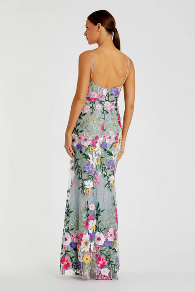 68897-Bustier Gown-Sage Multi