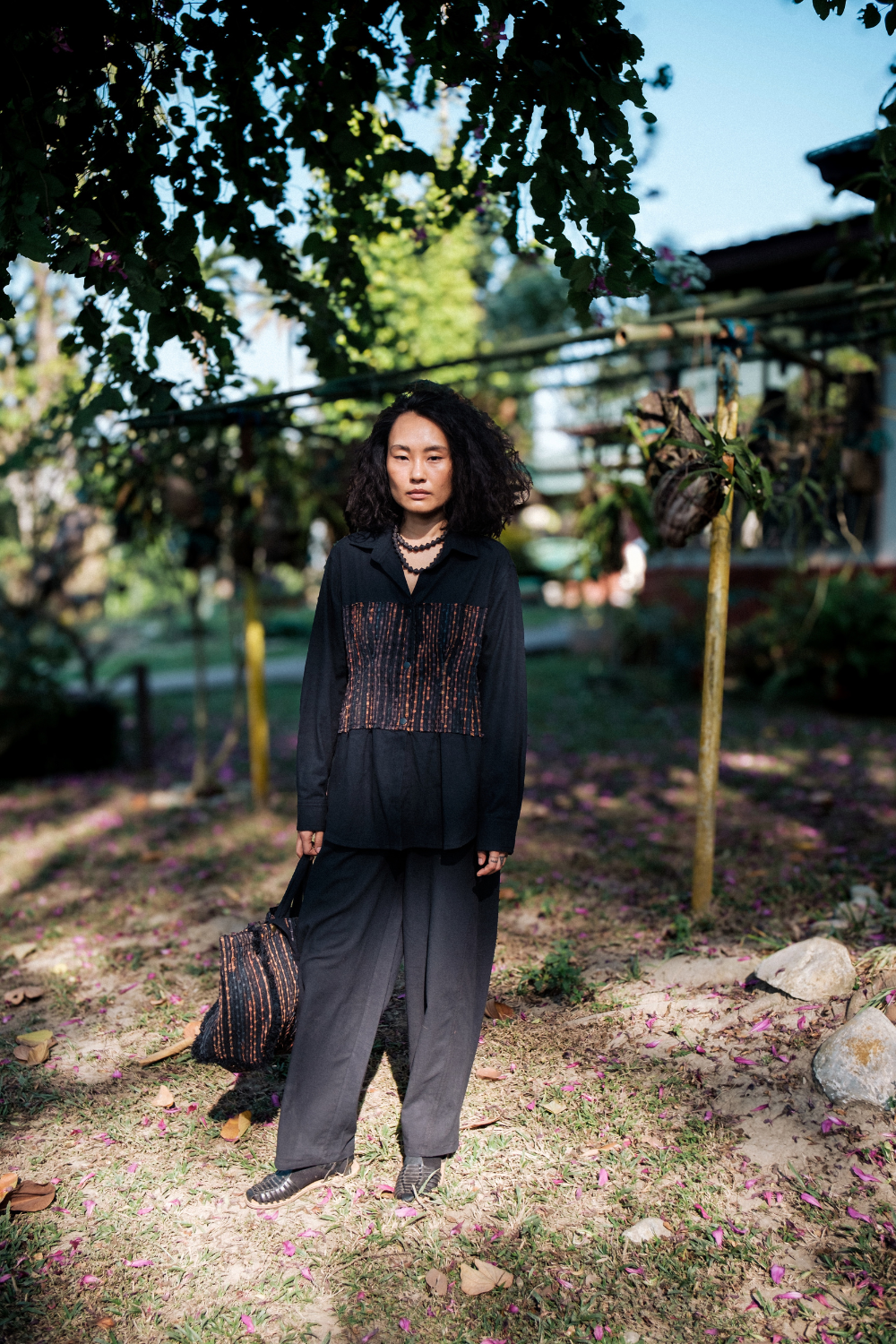 Upcycled Handwoven Hunza Shirt - Black Copper