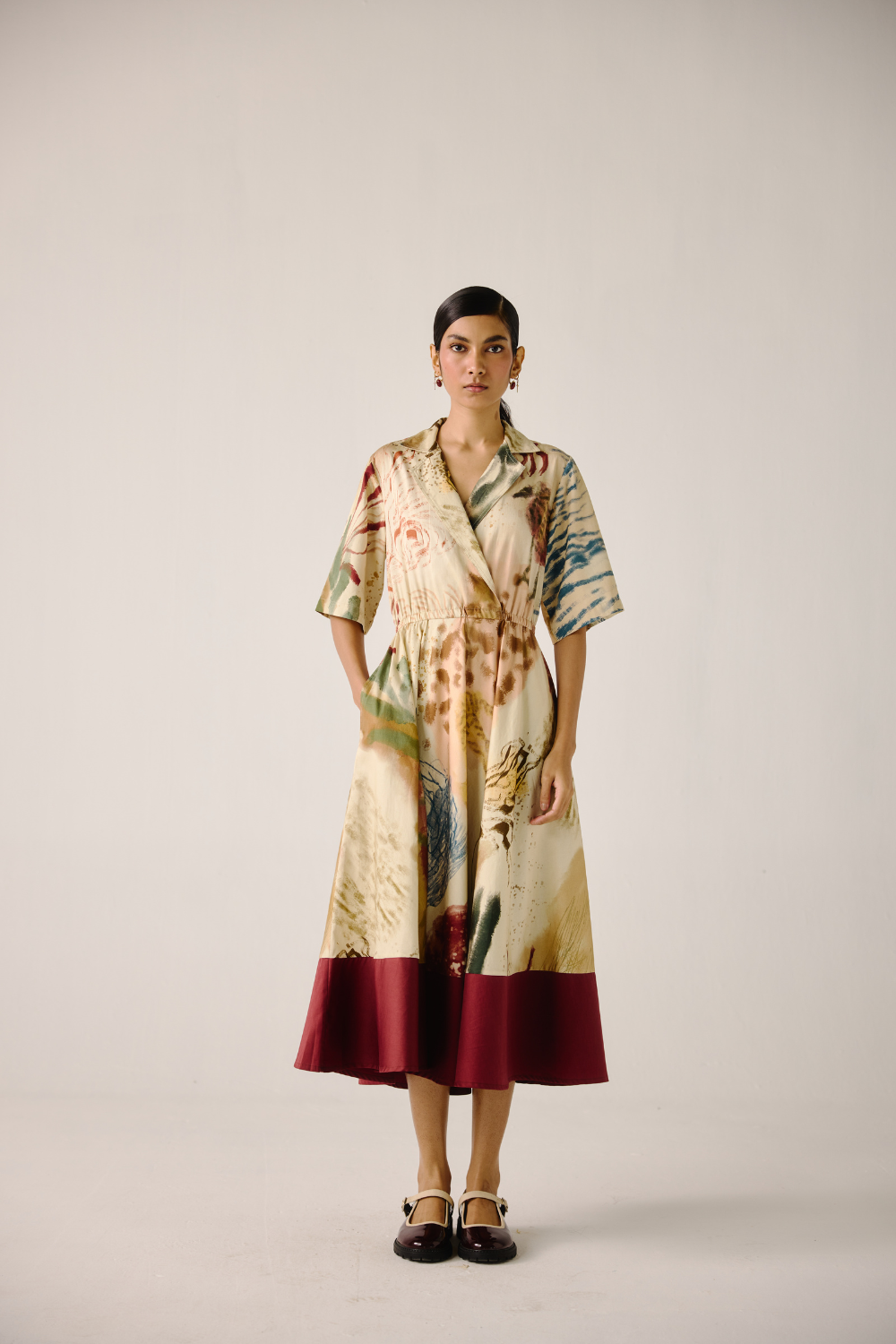 Print Blocked Dress - Abstract