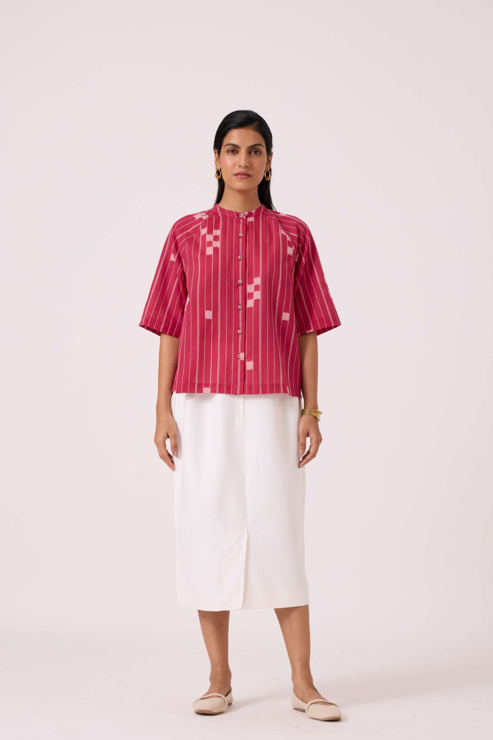 Dorian Rhubarb Ikat Top