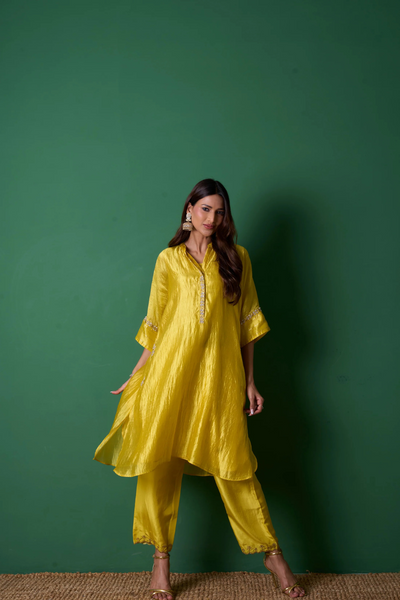 Radiance Kurta Set - Yellow with Dupatta