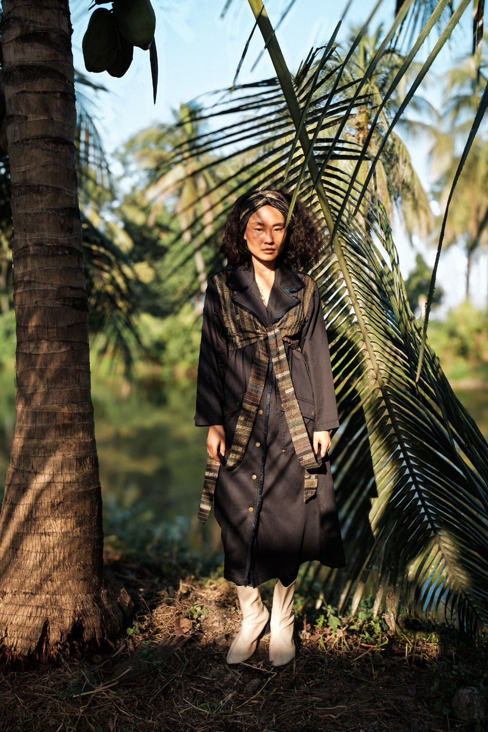 Upcycled Copenhagen Trench - Black Green