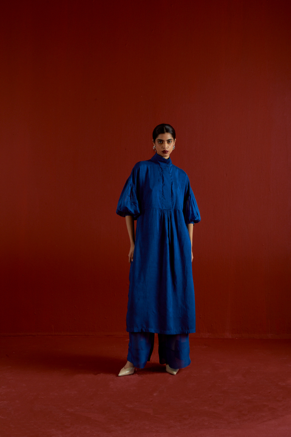 TURTLE NECK TUNIC CO-ORD-ELECTRIC BLUE