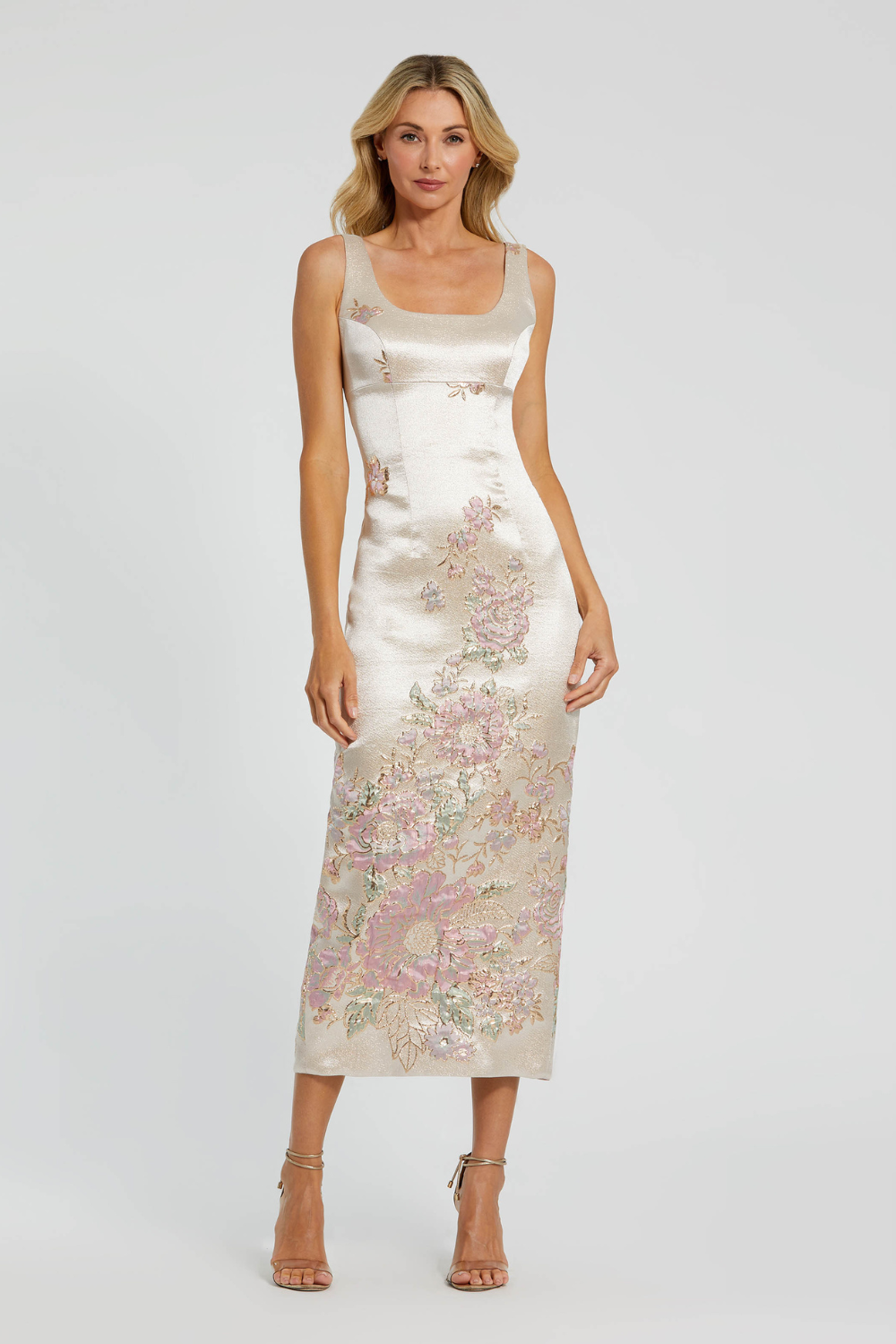 20725-Brocade Midi Dress-Multi