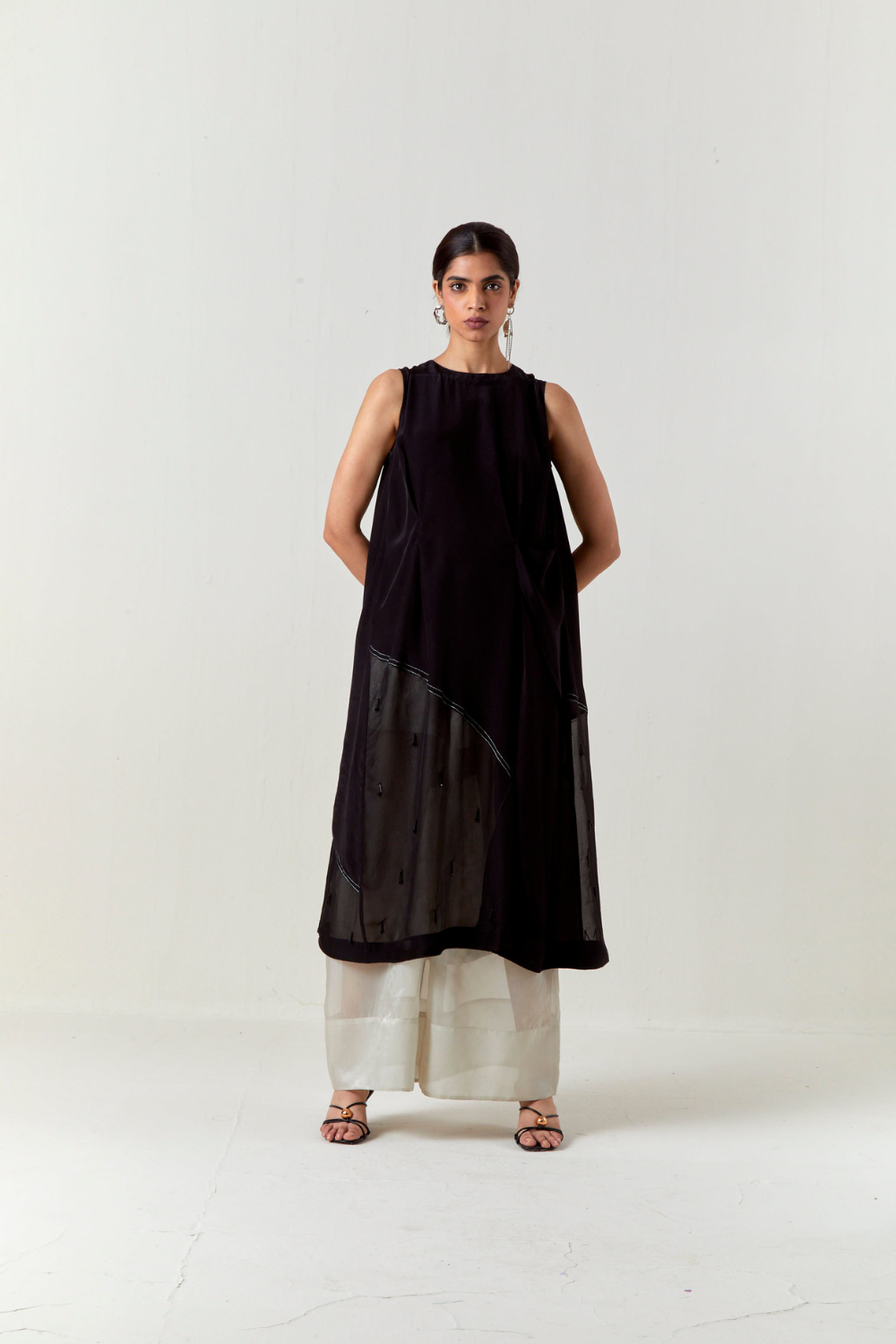 ASYMMETRIC TUNIC CO-ORD-BLACK