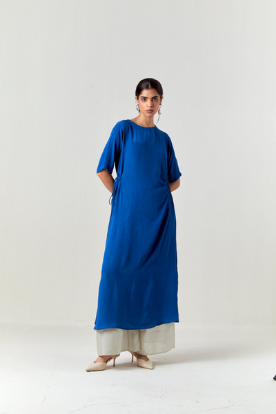 RUCHING TUNIC CO-ORD-ELECTRIC BLUE