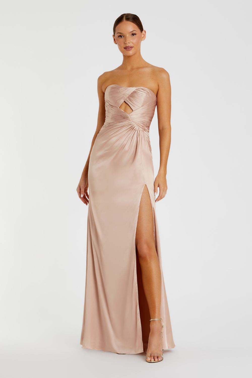 68837-Charmeuse Wrap Gown-Oyster