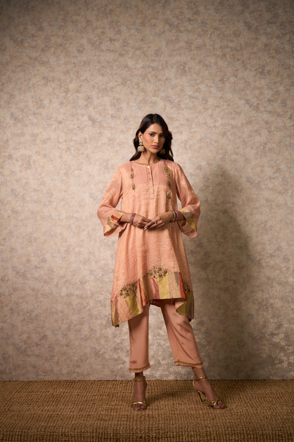Zing Kurta Set - Peach