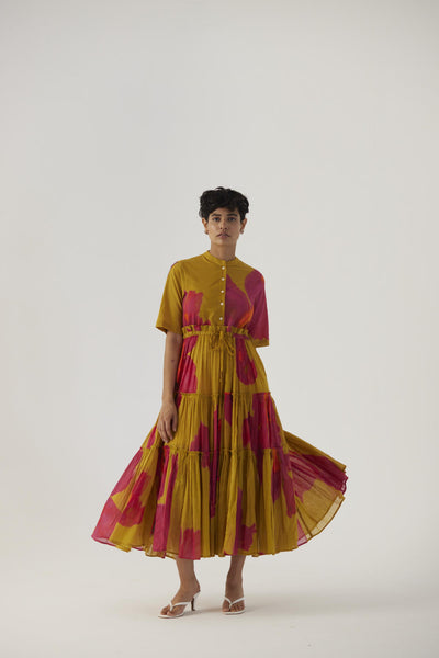 PINK POPPIES TEIRD DRESS