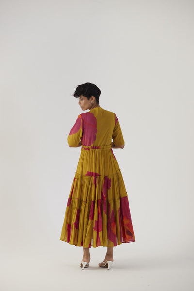 PINK POPPIES TEIRD DRESS