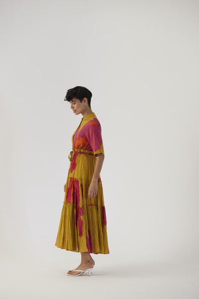 PINK POPPIES TEIRD DRESS