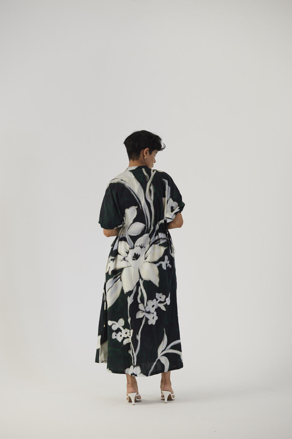CHICORY BLACK SIDE TIE UP DRESS
