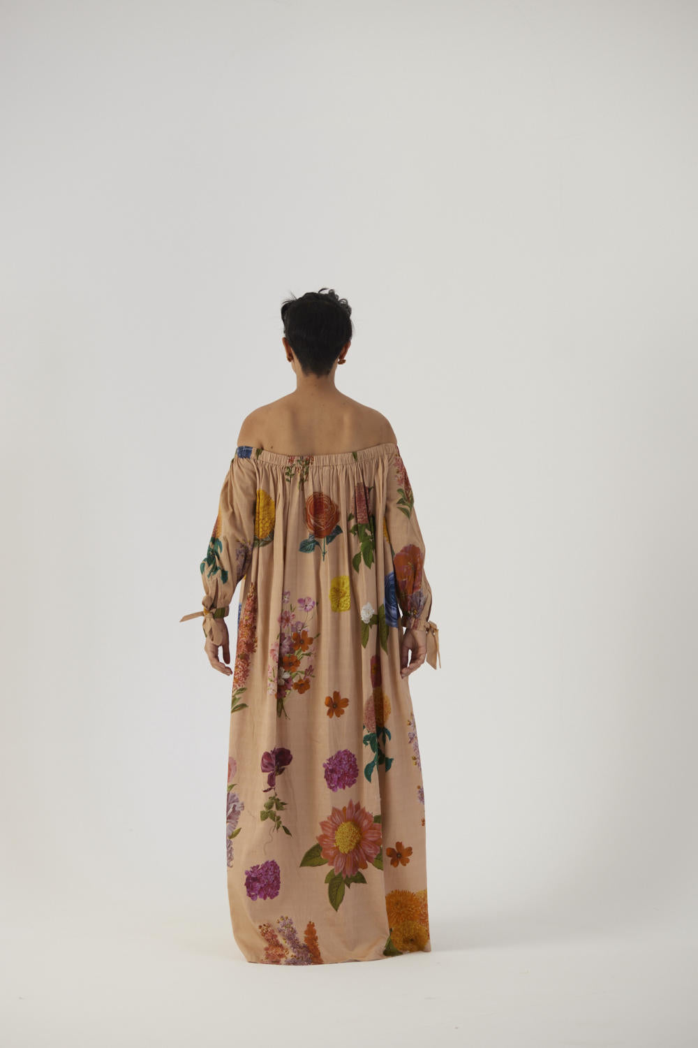 VINTAGE GARDEN OFF-SHOULDER LONG DRESS