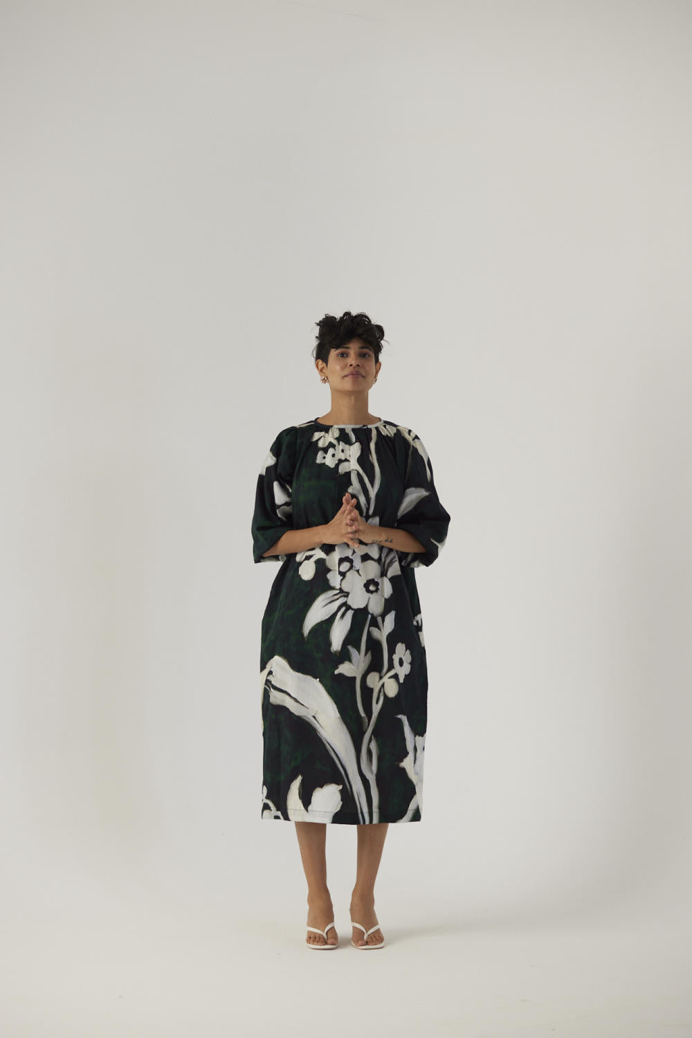CHICORY BLACK MIDI DRESS