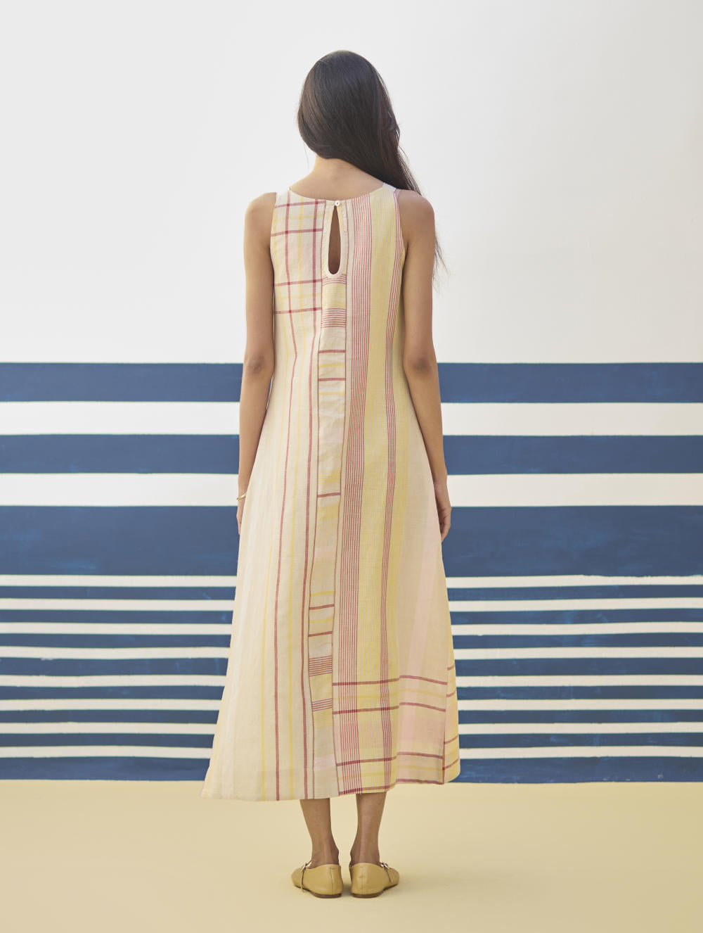 Inara Modern Check Linen Dress
- Sand