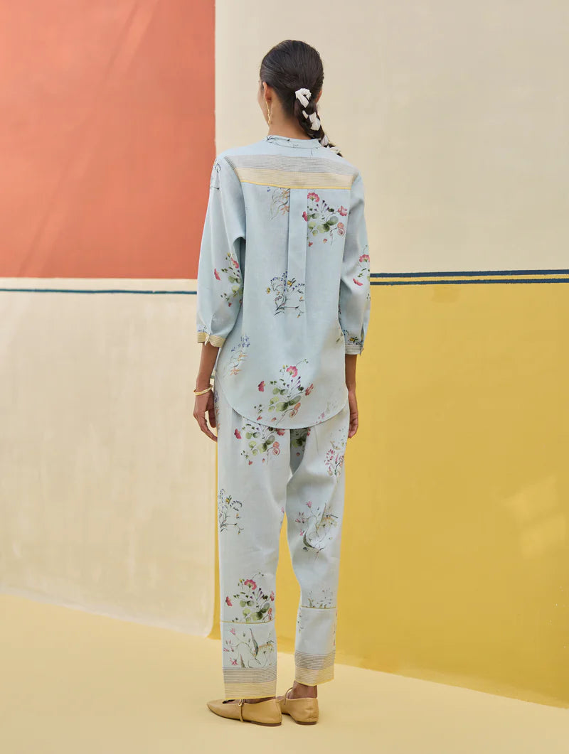 Vani Watercolour Floral Co-ord Set
-Sky