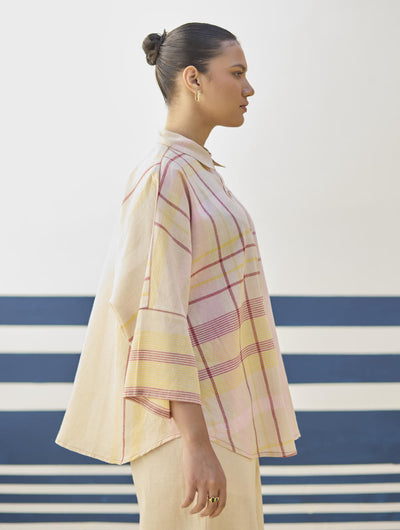Cara Check Linen Shirt
- Sand