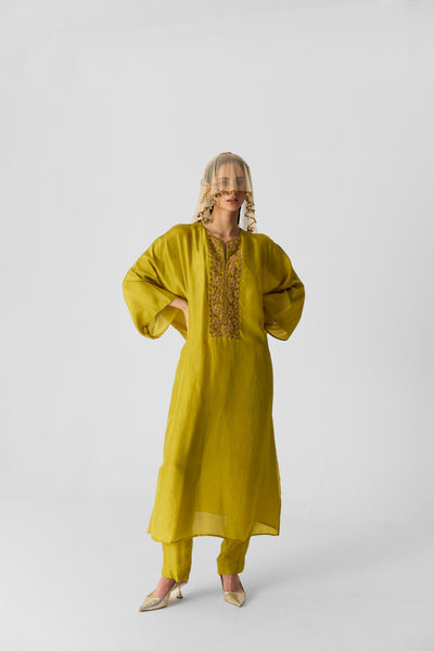 LIME KAFTAN SET