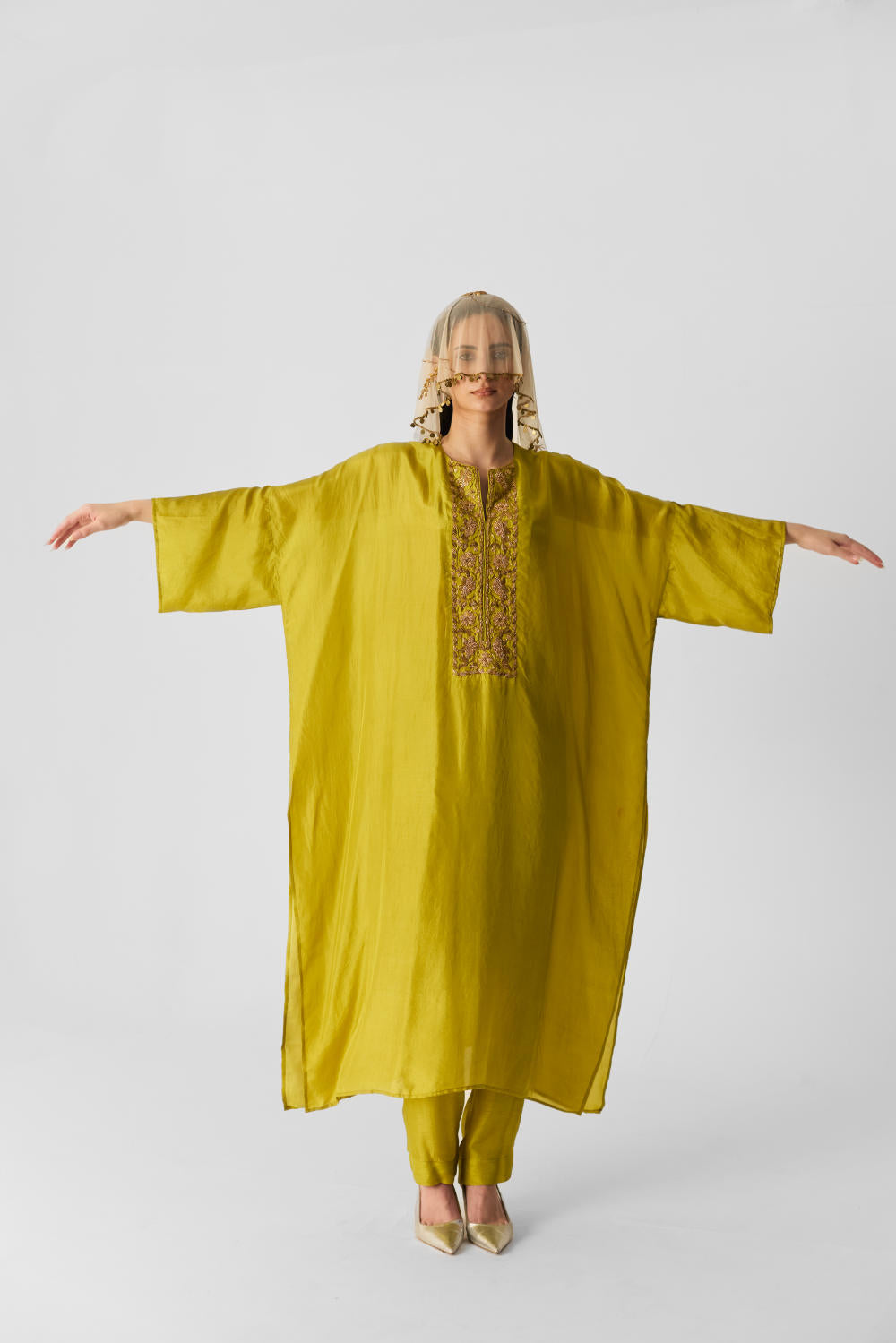 LIME KAFTAN SET