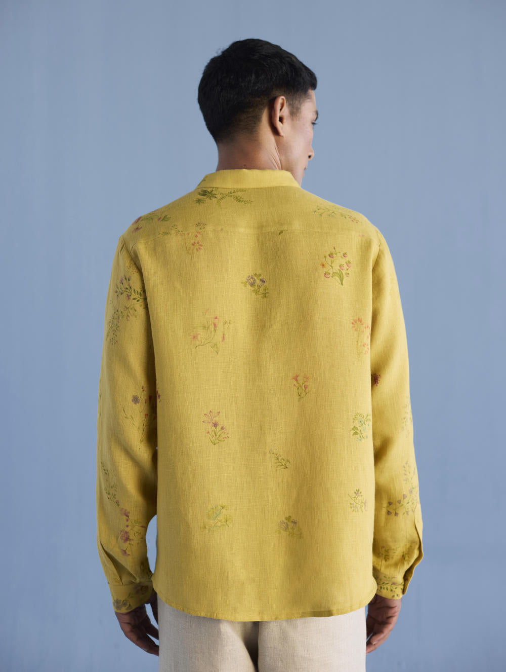 Kabo Floral Linen Shirt - Ochre