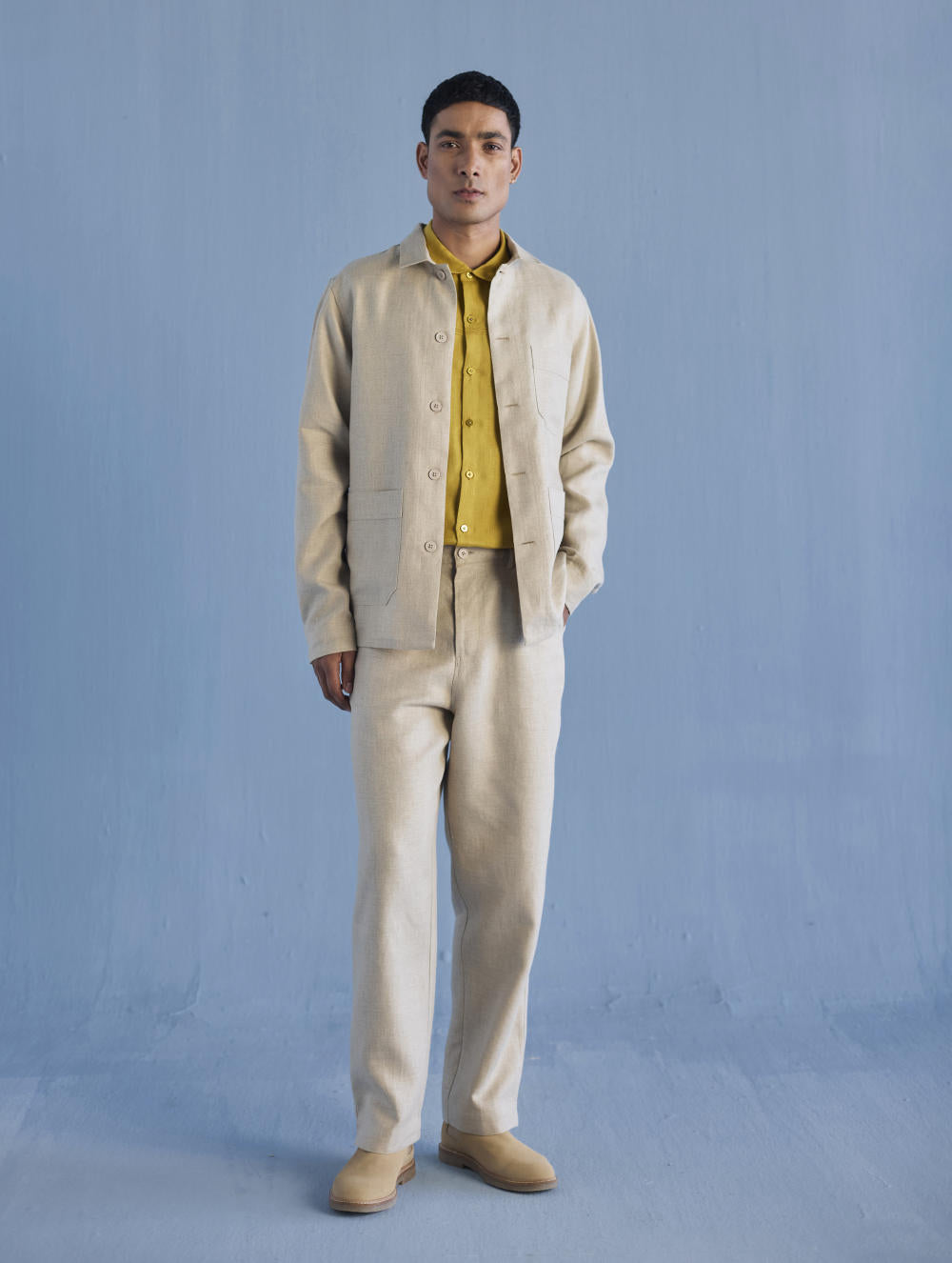 Ansh Forever Linen Shacket - Earth