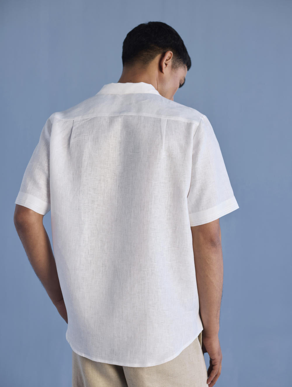 Kai Pintuck Linen Shirt - White