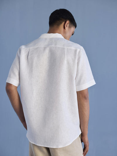 Kai Pintuck Linen Shirt - White