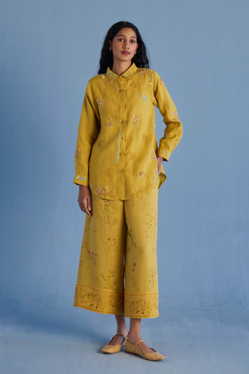 Alila Embroidered Oversized Co-ord Set -  Ochre