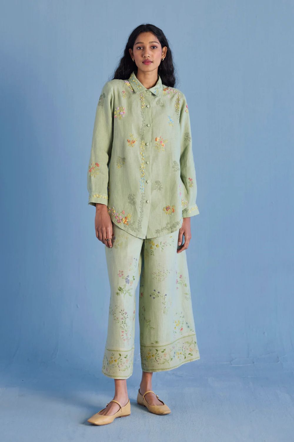 Alila Embroidered Oversized Co-ord Set -  Mint