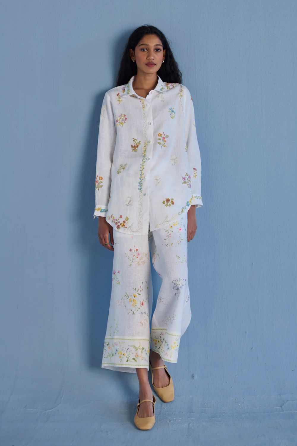 Alila Embroidered Oversized Co-ord Set -  White