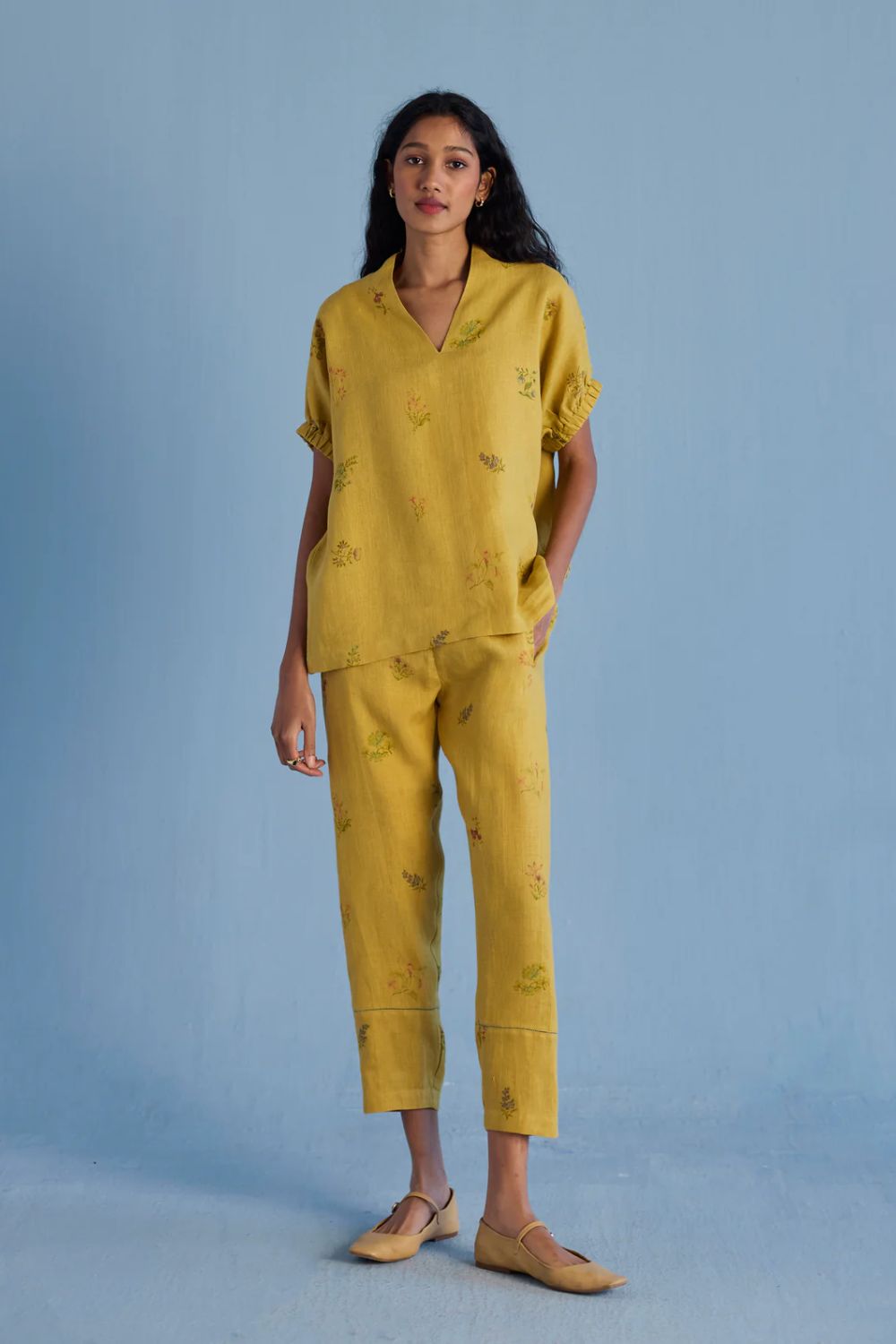 Mihen Elasticated Sleeve Co-ord Set - Ochre