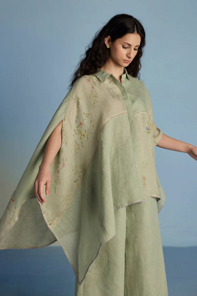 Osho Patchwork Kaftan Shirt - Mint