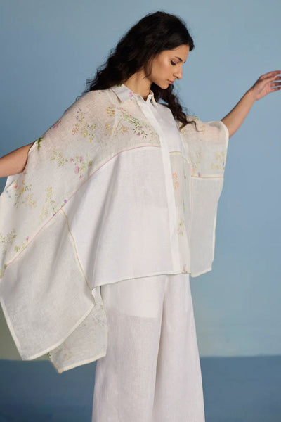 Osho Patchwork Kaftan Shirt - White
