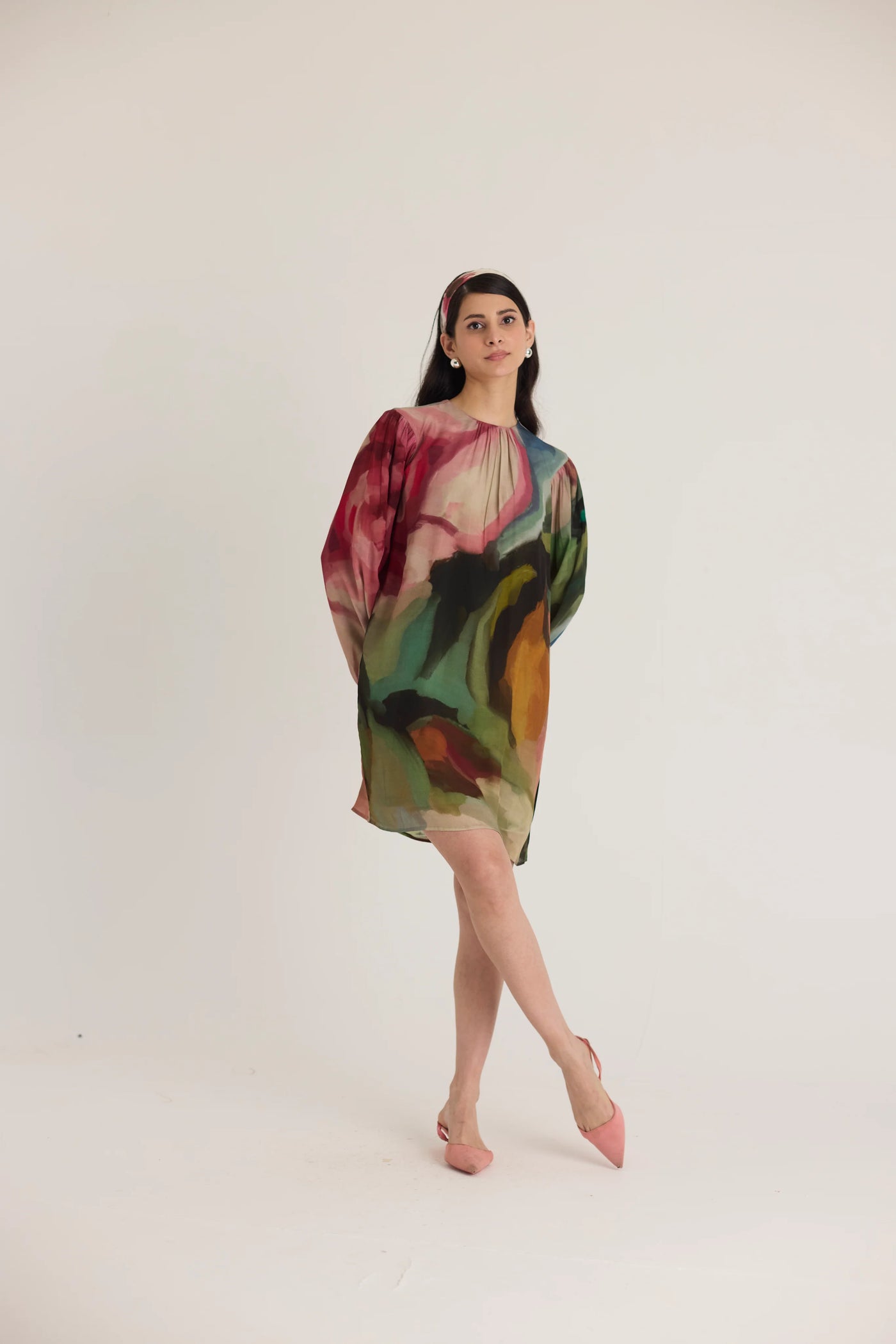 YAMPOP25-15 TILLY CREPE SHORT DRESS-Size L