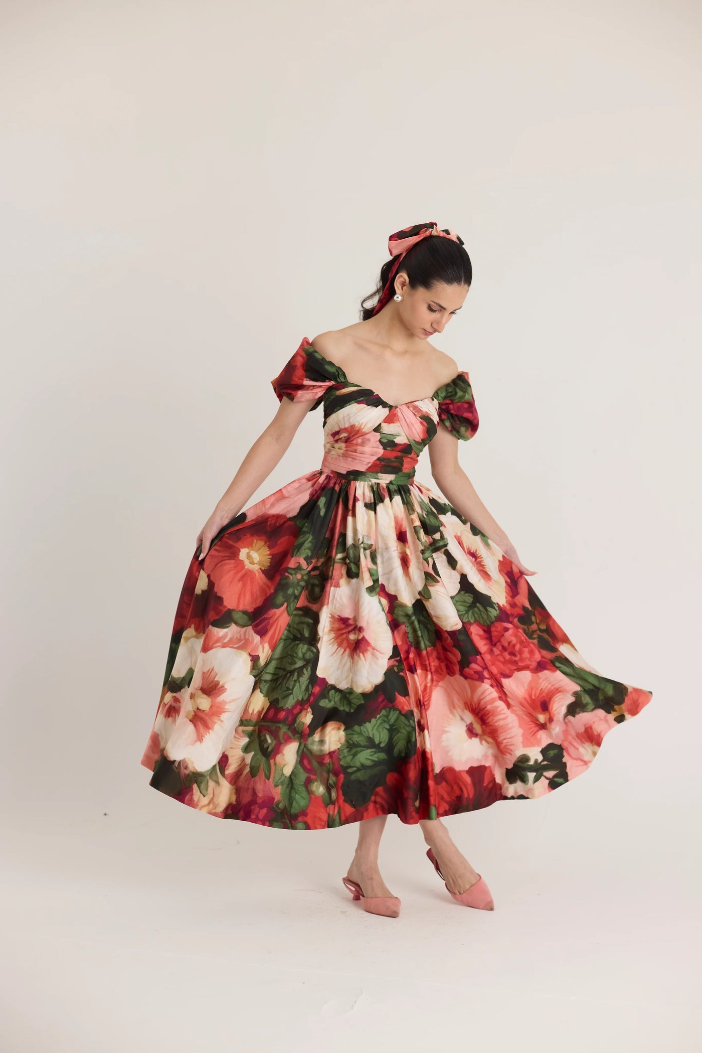 YAMPOP25-17 SCARLETT PUFF SLEEVES DRESS-Size M