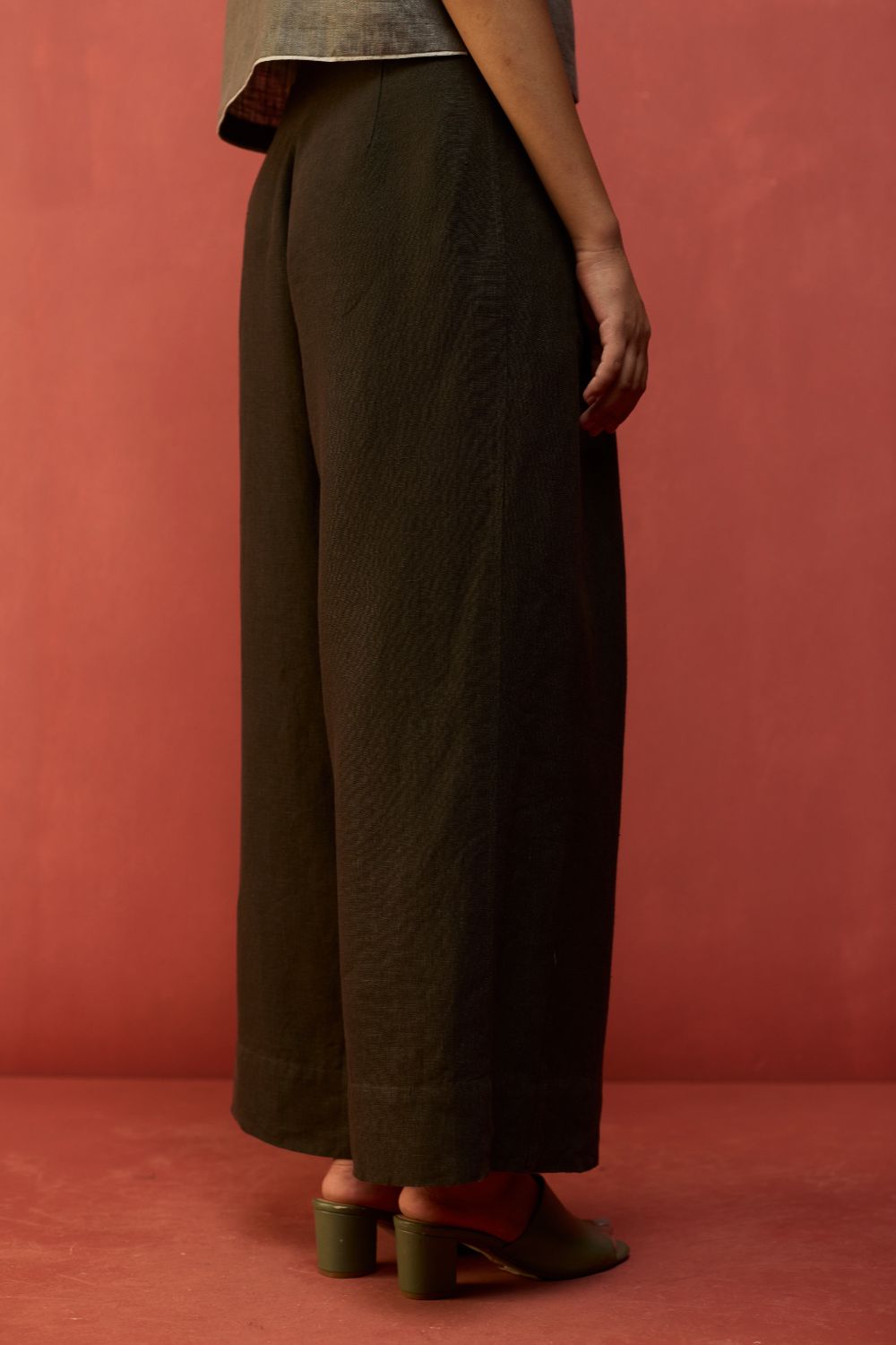 Kiera Cuban Collar Linen Shirt - Grey