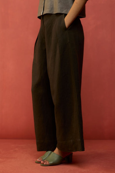 Kiera Cuban Collar Linen Shirt - Grey