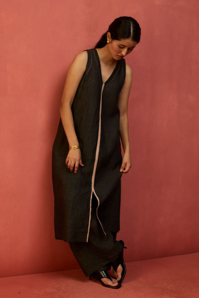 Rohe Sleeveless Linen Tunic - Charcoal