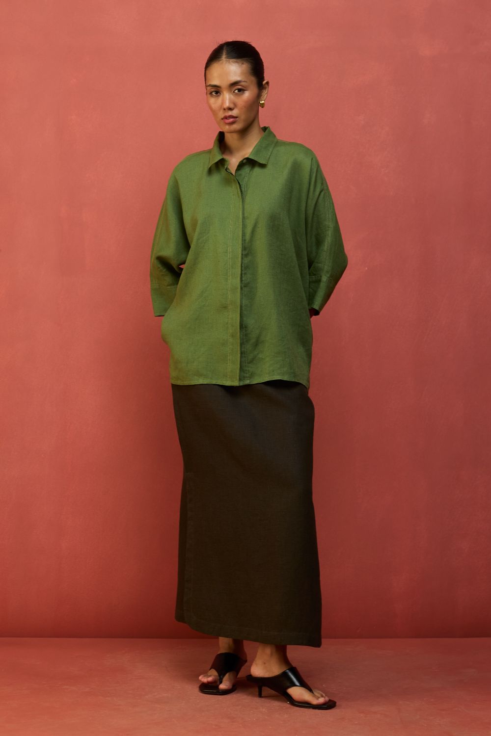 Yoko Forever Linen Shirt - Fern Green