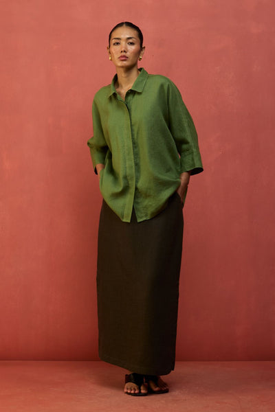 Yoko Forever Linen Shirt - Fern Green