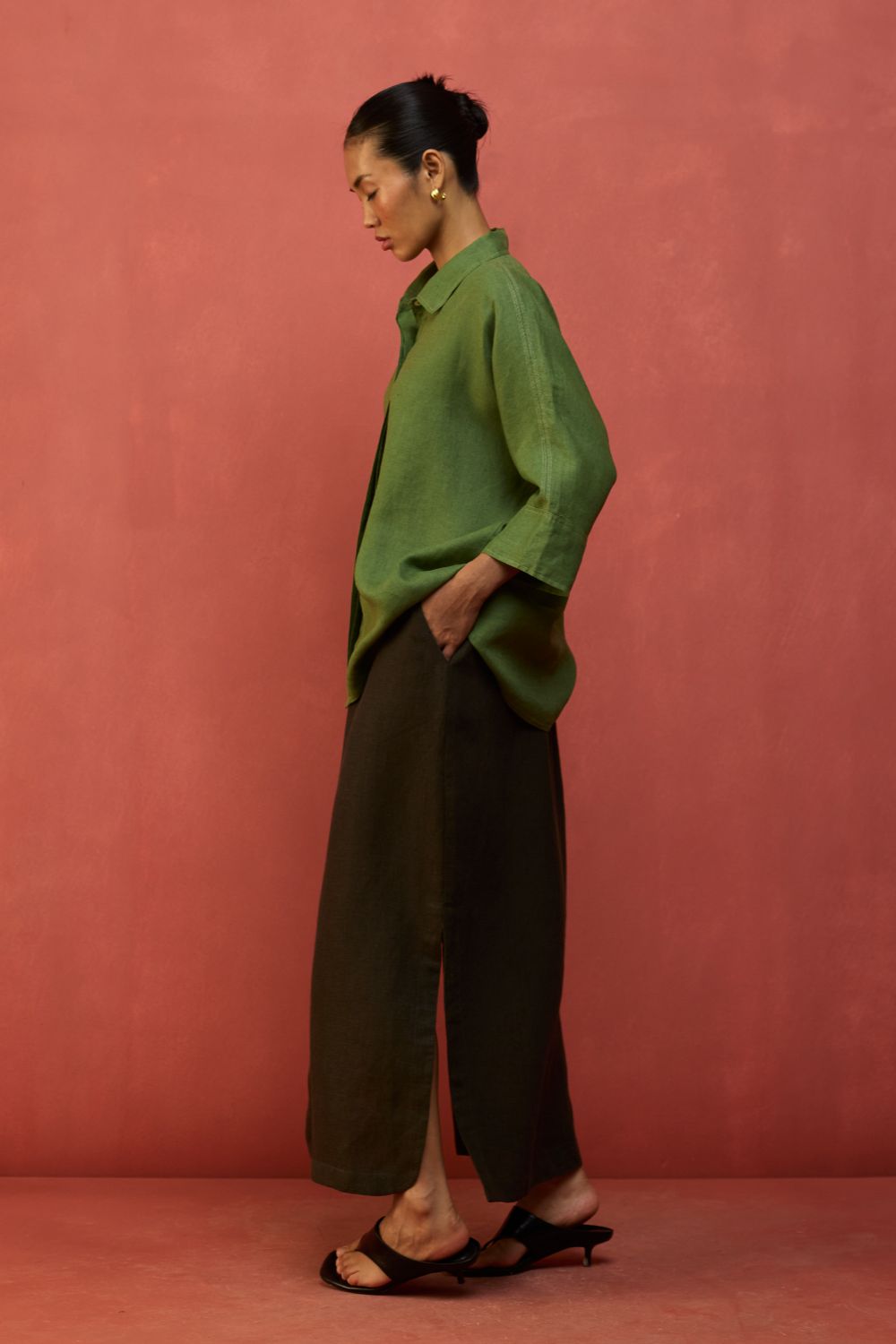 Yoko Forever Linen Shirt - Fern Green