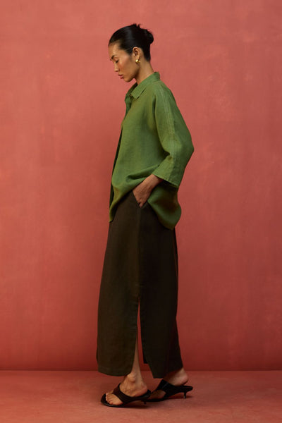 Yoko Forever Linen Shirt - Fern Green