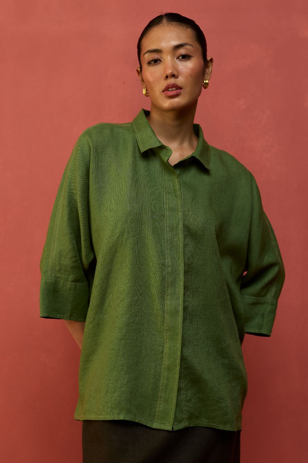 Yoko Forever Linen Shirt - Fern Green